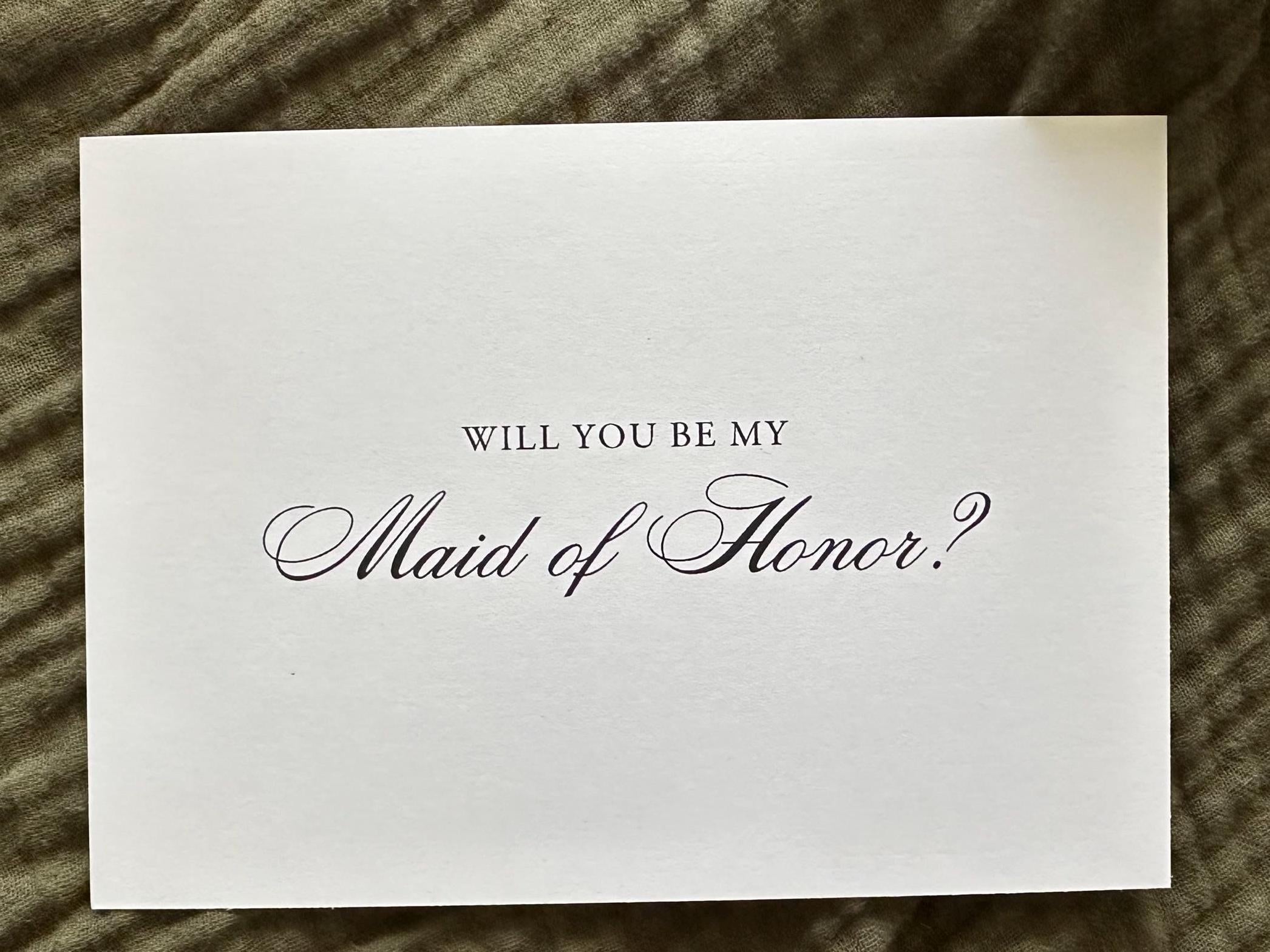 Bridesmaid Proposal 7x5 Cardstock PRINT | Old Money, Quirky,Minimal or Elegant theme