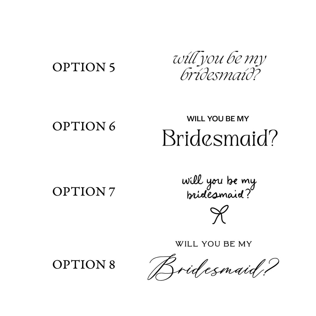 Bridesmaid Proposal 7x5 Cardstock PRINT | Old Money, Quirky,Minimal or Elegant theme