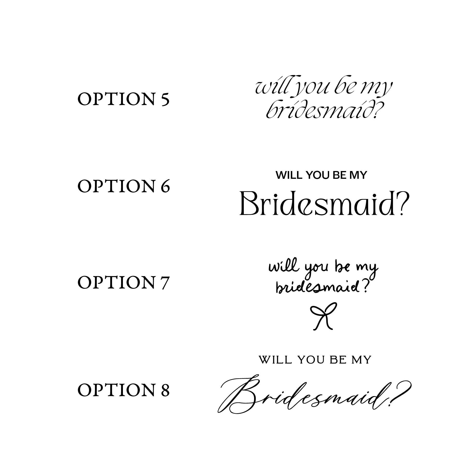 Bridesmaid Proposal 7x5 Cardstock PRINT | Old Money, Quirky,Minimal or Elegant theme