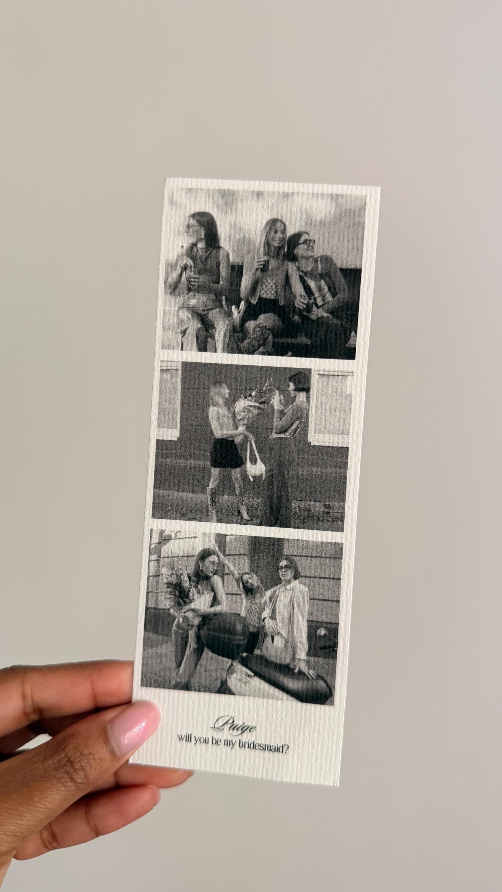Custom Bridesmaid Proposal Photo Strip Design Print | Personalized Card