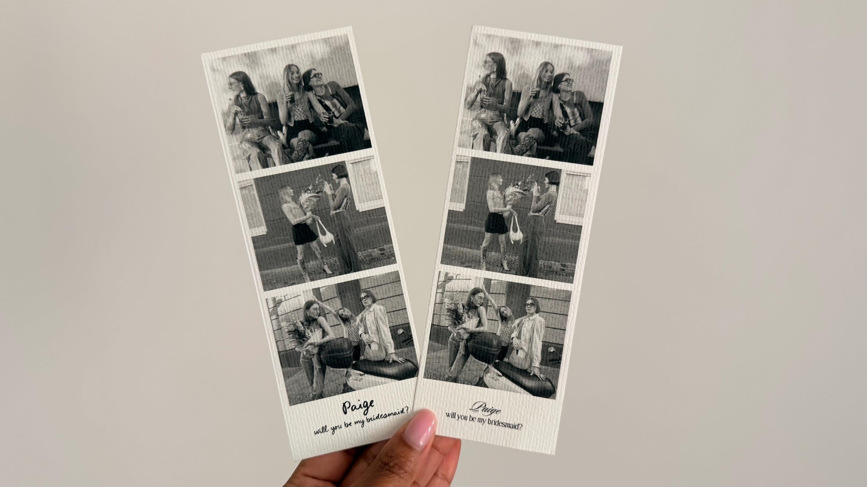 Custom Bridesmaid Proposal Photo Strip Design Print | Personalized Card