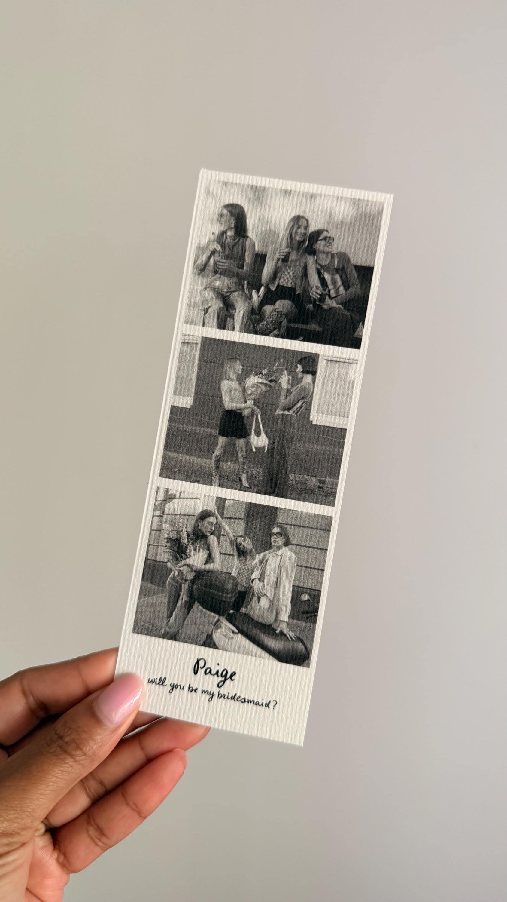 Custom Bridesmaid Proposal Photo Strip Design Print | Personalized Card