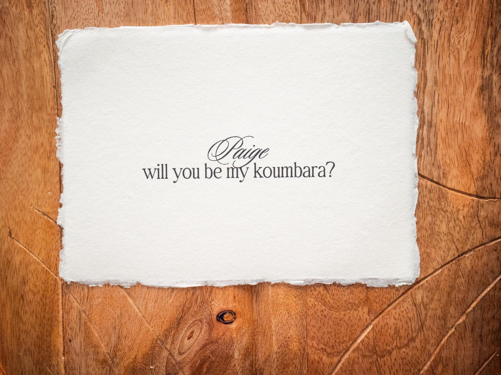 Custom Bridesmaid Proposal Card, Cotton Deckled Edge Print
