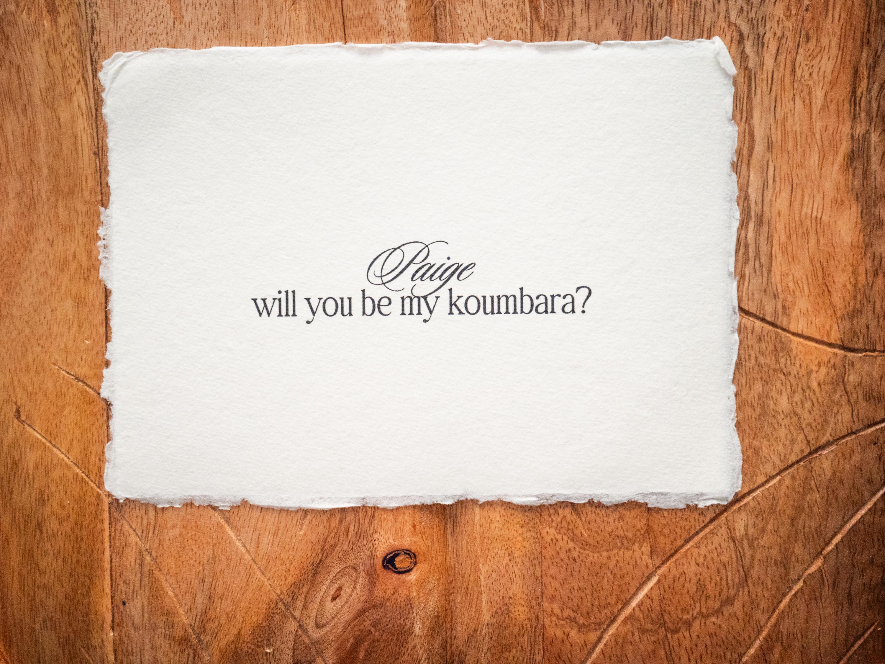 Custom Bridesmaid Proposal Card, Cotton Deckled Edge Print