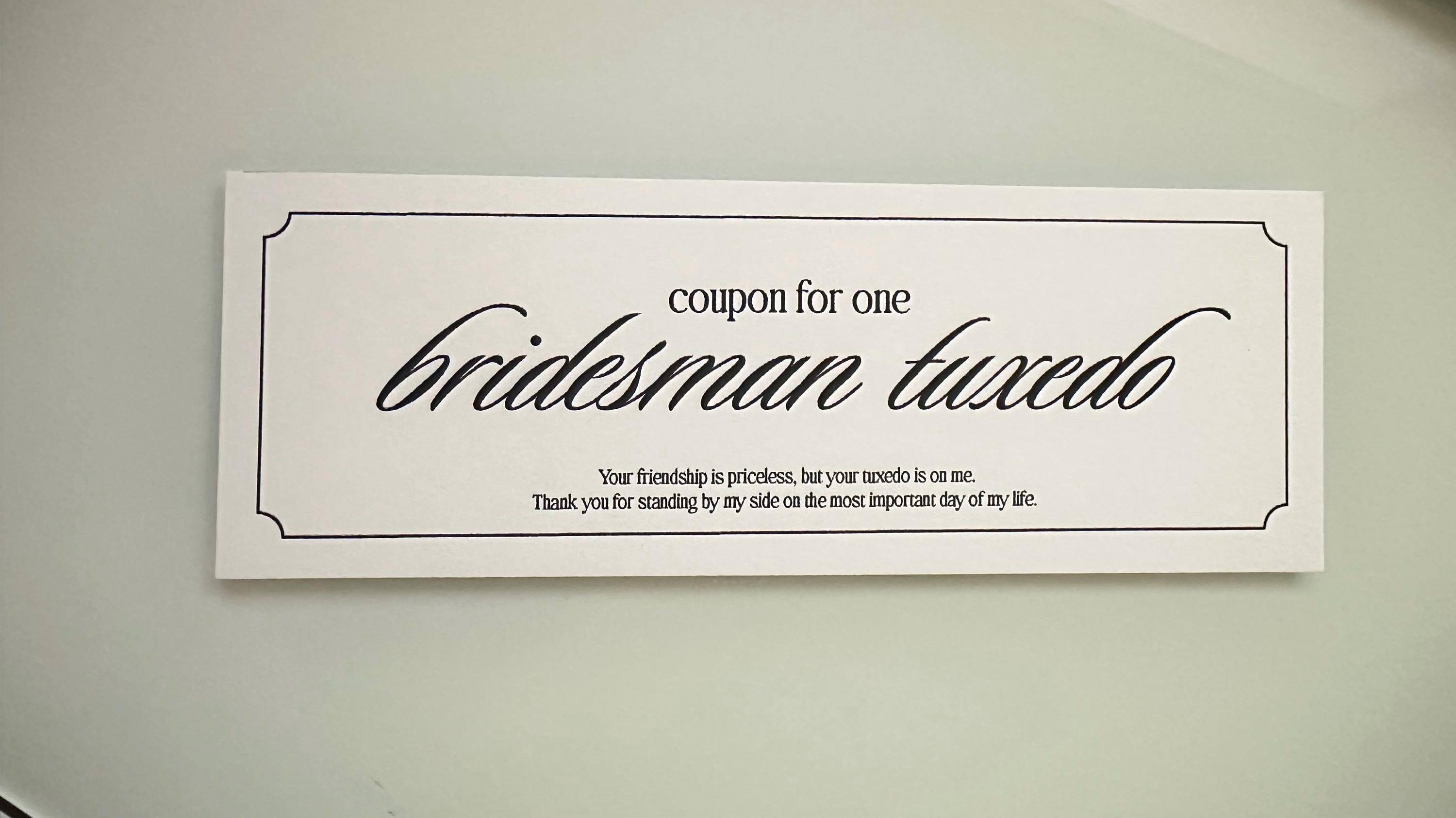 Bridesmaid Dress Coupon