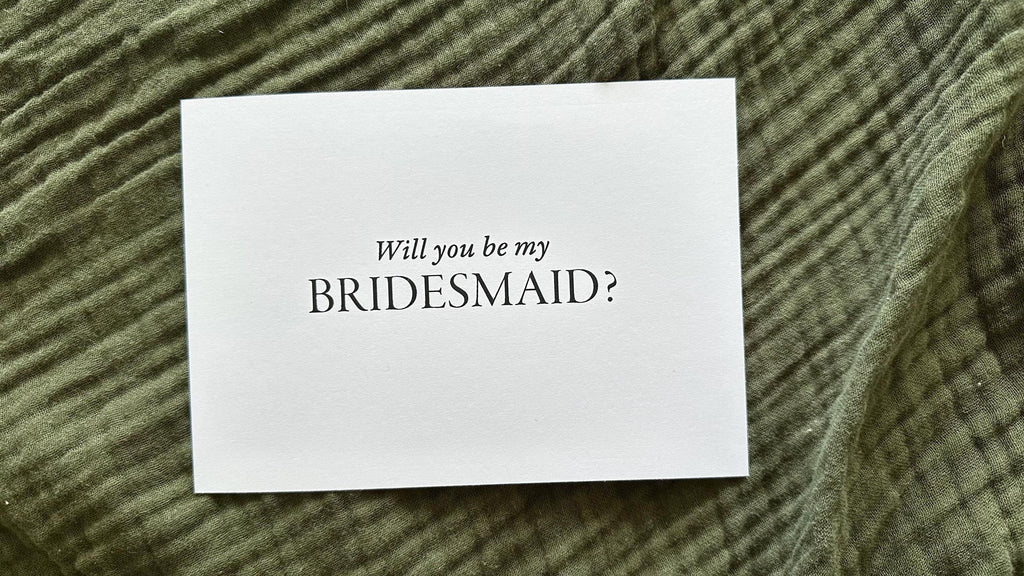 Bridesmaid Proposal 7x5 Cardstock PRINT | Old Money, Quirky,Minimal or Elegant theme