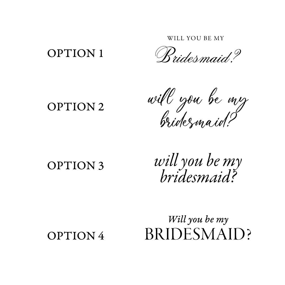 Bridesmaid Proposal 7x5 Cardstock PRINT | Old Money, Quirky,Minimal or Elegant theme