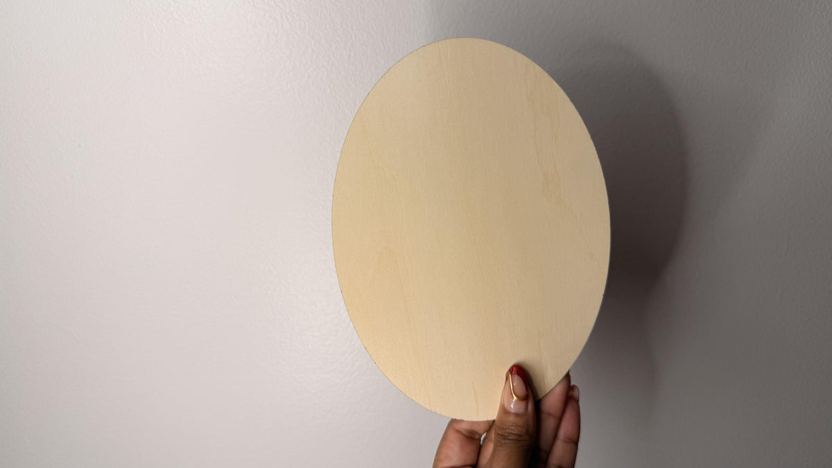 Back view of wood backed velvet table number